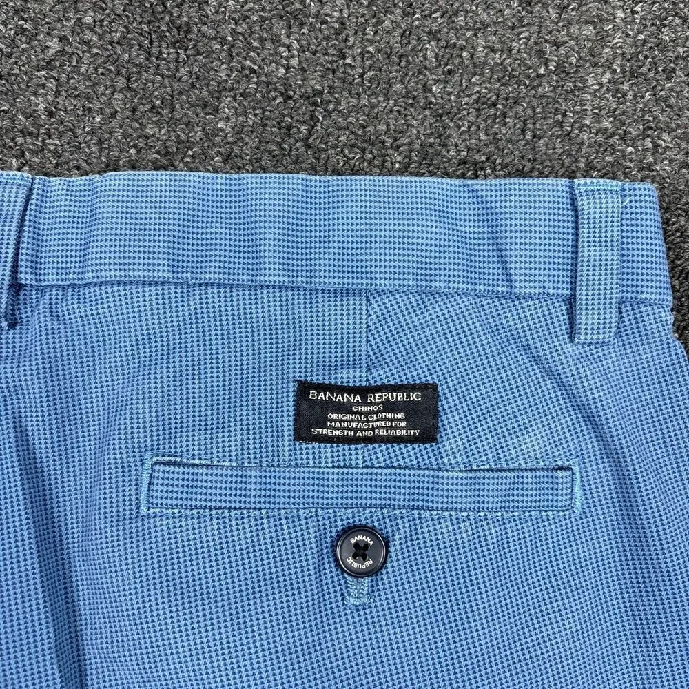 Banana Republic Mens Fulton Skinny Fit Chino Blue Stretch Pants Size 33x32